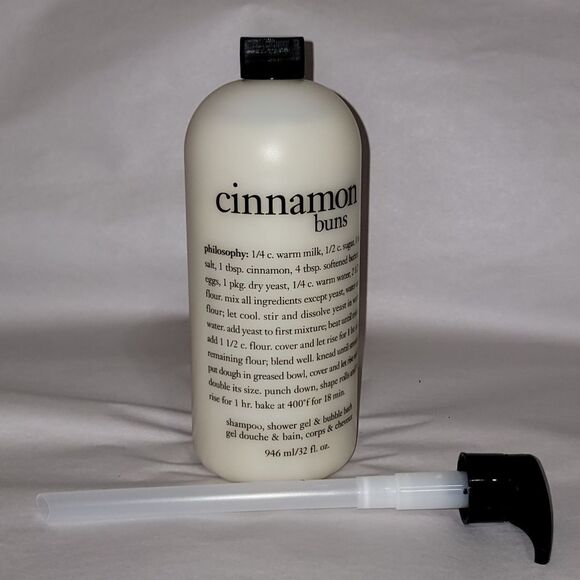 New Philosophy Cinnamon Buns 32oz Shower Gel, Bubble Bath, Shampoo 3 in 1 w Pump - Picture 4 of 8